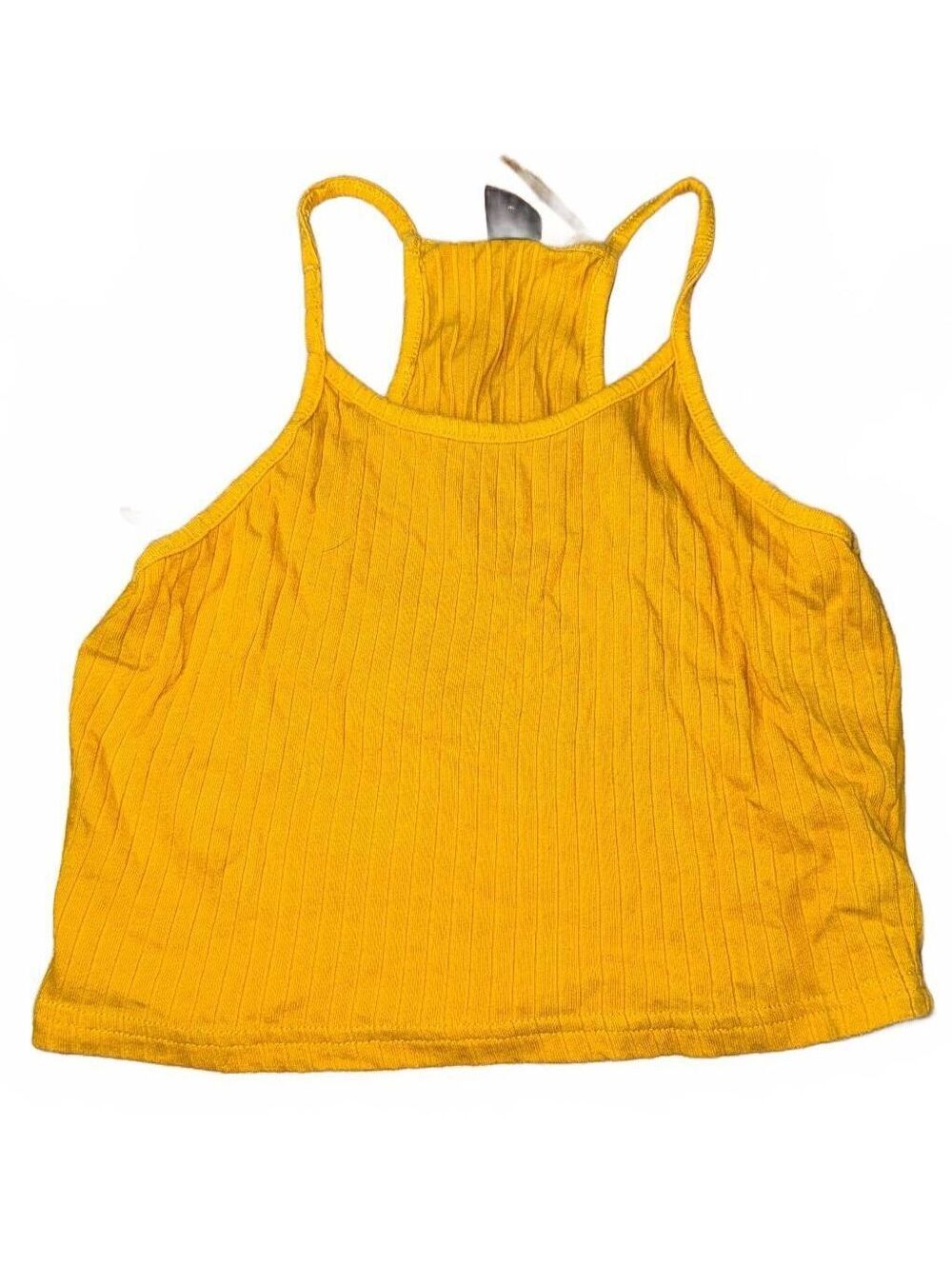 Shein Yellow Ribbed Crop Top Tank